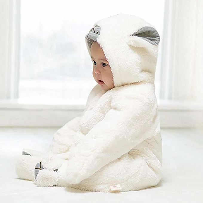 Unisex Baby Flannel Romper for Winter & Autumn, Adorable Kids Animal Costumes Outfit Homewear